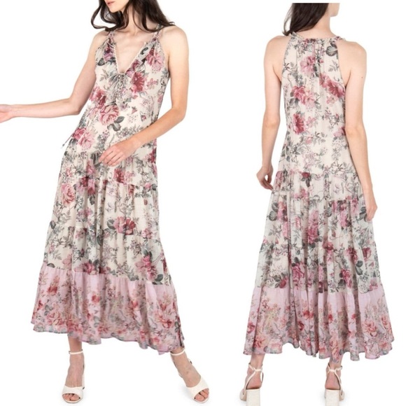 SECRET Mission Emmeline Romantic Floral Boho Chic Maxi Dress NEW Size Small NEW - Picture 6 of 13